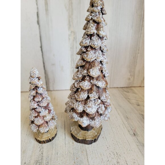 Transpac glitter unique pinecone tree set Xmas decor figure - Picture 4 of 6